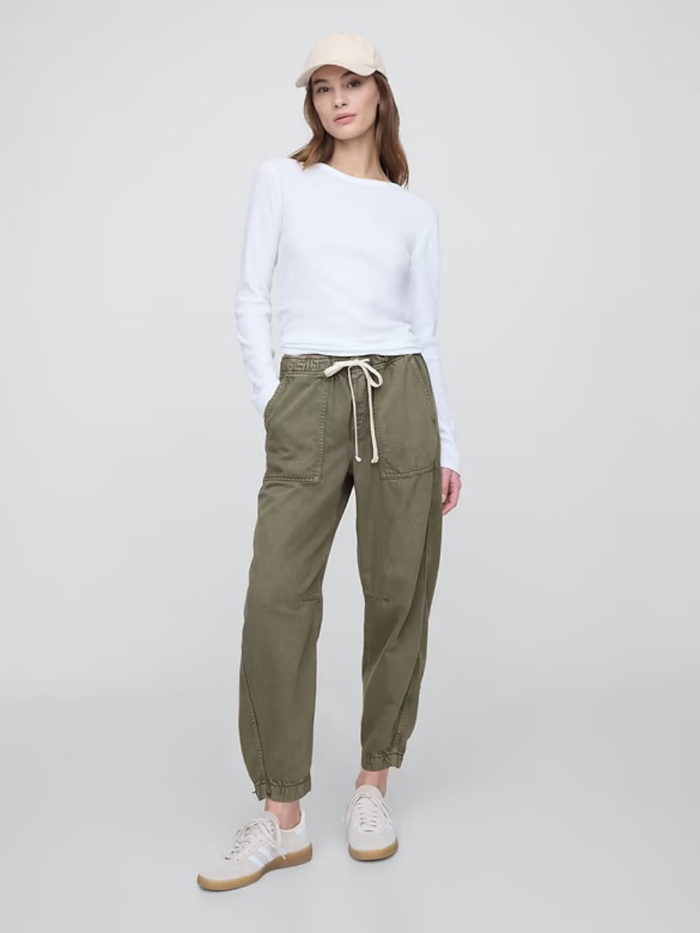 GAP Olive Green Barrel Leg Jeans